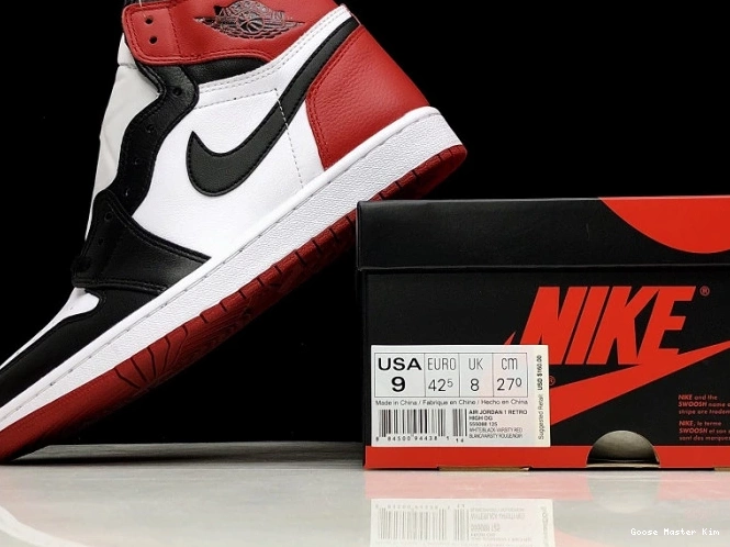 Air Black Jordan Retro 1 Toe 555088-125 0619